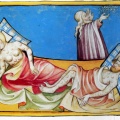 Chorzy na dżumę według ilustracji w jednym z kodeksów