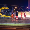 Helikopter z lądowiska przy chojnickim szpitalu zabrał poszkodowanego do kliniki oparzeń. fot. Daniel Frymark
