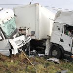 Zderzenie ciężarówek na drodze krajowej nr 25, fot. Michał Drejer