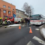 Wyciek gazu na ul. Szerokiej w Chojnicach. fot. KP PSP Chojnice