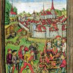 Spalenie na stosie Anny Voegtlin w 1447 r., źródło: Luzerner Bilderchronik von Diepold Schilling 1513; domena publiczna