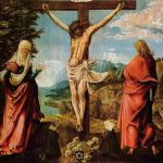 Albrecht Altdorfer, Christus am Kreuz mit Maria und Johannes, ok. 1512, domena publiczna