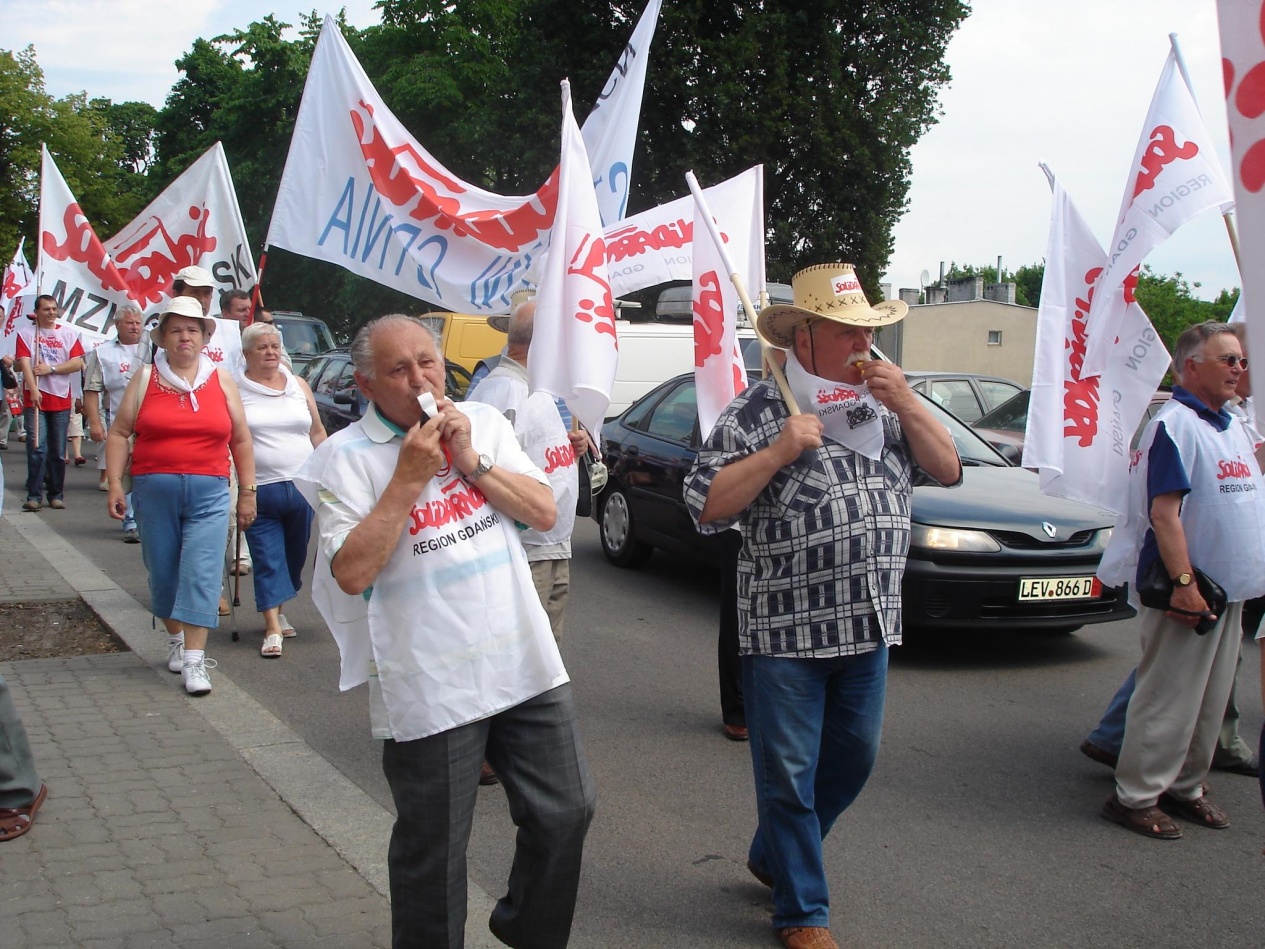 Protest związkowców w Człuchowie