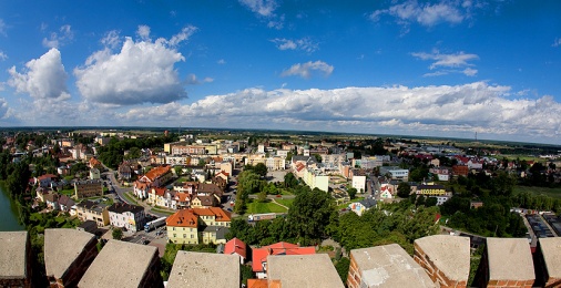 Widok miasta z góry dopiero jesienią