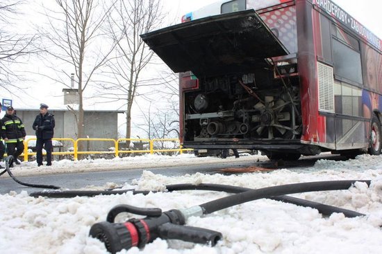 Pożar autobusu ZDJĘCIA