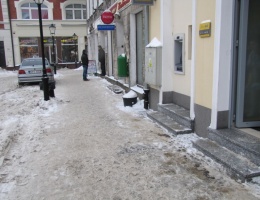 Centrum Kościerzyny z barierami 