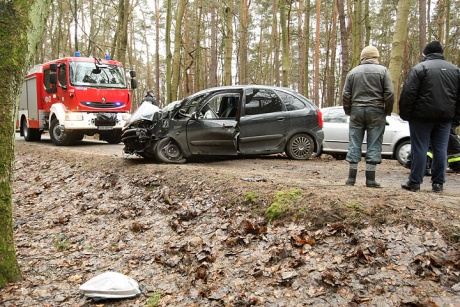 Chciał ominąć dziurę. Uderzył w drzewo (ZDJĘCIA)
