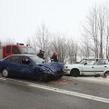 Grudniowy wypadek na drodze nr 25 przed Sępólnem fot. Daniel Frymark