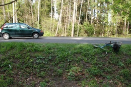 Potrącenie rowerzystki