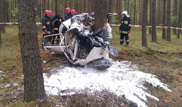 Kierowca nie żyje! Uderzył w drzewo (FOTO)