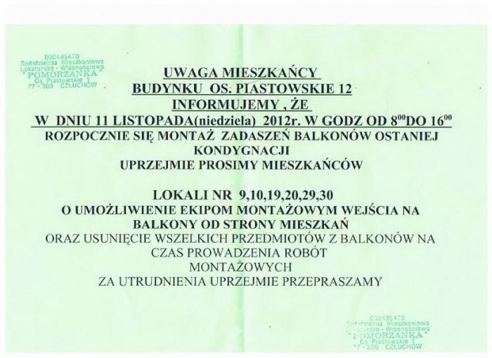 Spółdzielnia zaleca: w Święto Niepodległości wyremontuj sobie balkon (FOTO)