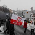 Poniedziałkowy protest w Sępólnie. Protestujący domagali się wybudowania obwodnicy.fot. Maciej Bór