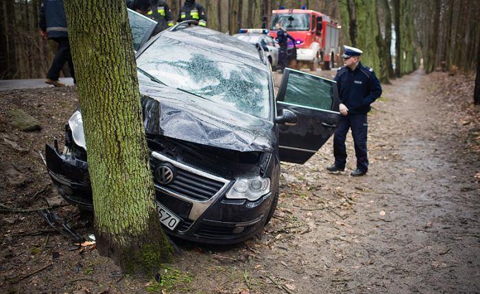 Passat uderzył w drzewo (FOTO) 