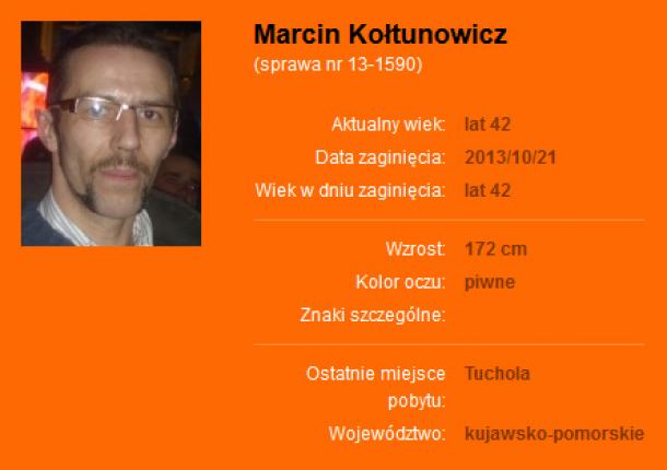 Zaginął 42-letni tucholanin