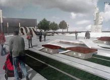 Projekt placu wokół pomnika Wybickiego
