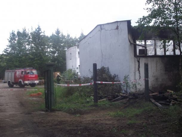 Pożar w Borsku. Spłonęła hala do obróbki drewna (FOTO)