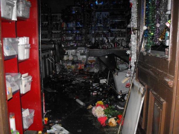 Pożar drogerii w centrum Sępólna Krajeńskiego (FOTO)