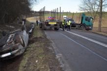 Przyczepa zablokowała drogę (FOTO)