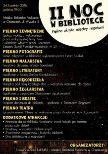 Niezwykła noc w chojnickiej bibliotece 