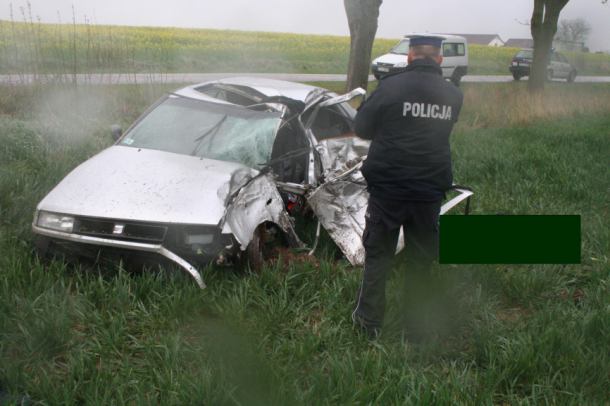 Seat uderzył w drzewo. Kierowca nie żyje