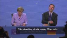 A. Merkel: Unia Europejska przyjmie 60 tys. uchodźców