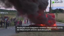 Płonące opony, zablokowane drogi. Tak protestują rolnicy w Belgii