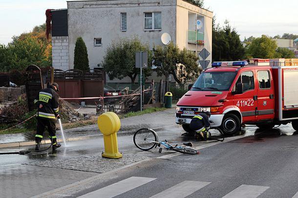 Potrącenie rowerzysty na ul. Zielonej w Chojnicach (FOTO)