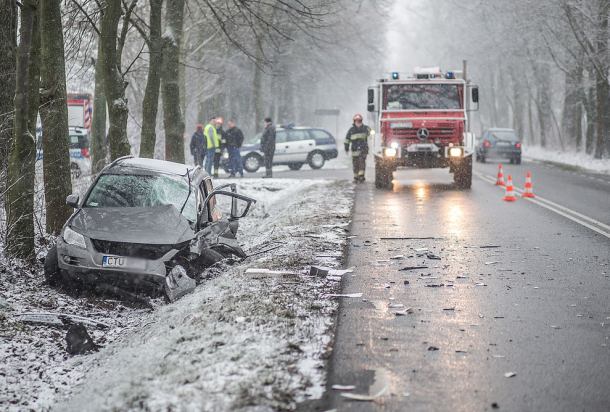 Wypadek drogowy na trasie Chojnice - Tuchola (FOTO)