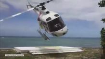 Turysta cudem uniknął zmiażdżenia przez lądujący helikopter