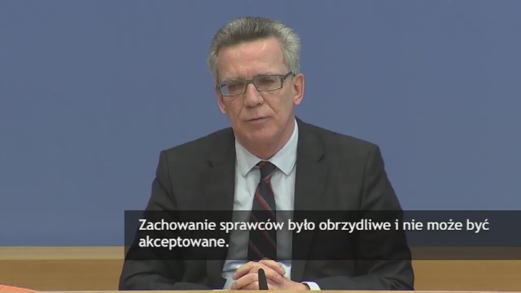 Niemieckie MSW o sprawcach sylwestrowych ataków Ewentualny udział uchodźców nie może być tematem tabu