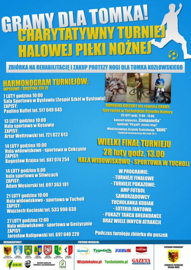 Powiat tucholski nadal pomaga Tomkowi. Mężczyzna stracił nogę w wypadku