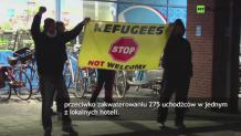 Demonstracja przeciwko zakwaterowaniu imigrantów w hotelu. Dodatkowe siły policji na ulicach holenderskiego Westland