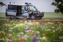 Wypadek z udziałem radiowozu w powiecie człuchowskim (FOTO)