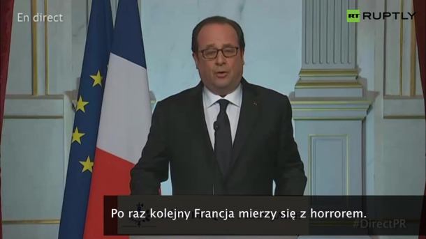 Francois Hollande: Po raz kolejny mierzymy się z przemocą absolutną