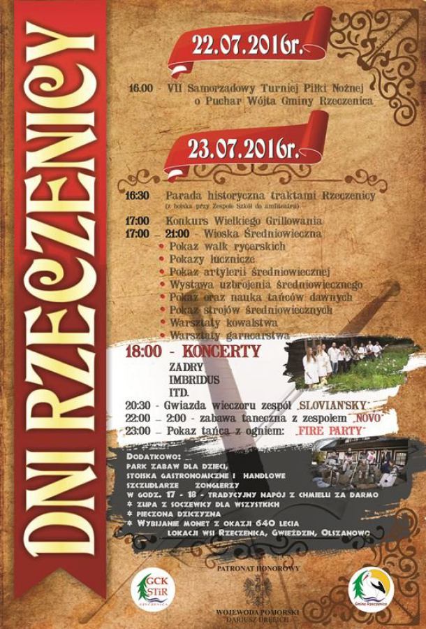 Ruszają Dni Rzeczenicy 2016. Zobacz program