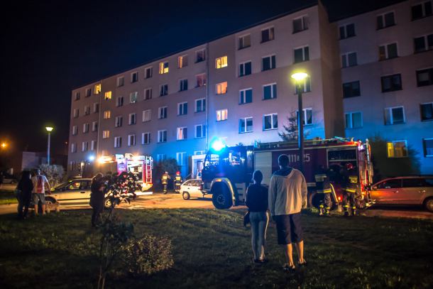 Pożar mieszkania w bloku przy ul. Jana Pawła II