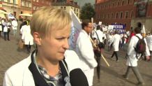 Protest pracowników służby zdrowia w Warszawie. Domagają się podwyżek i poprawy warunków pracy