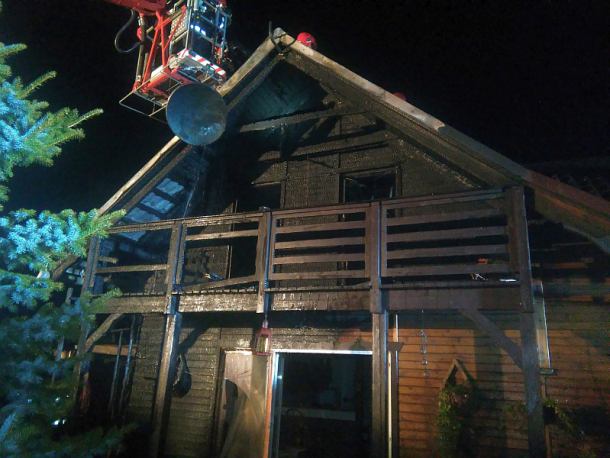Pożar domu jednorodzinnego w Kamieniu Krajeńskim (FOTO)