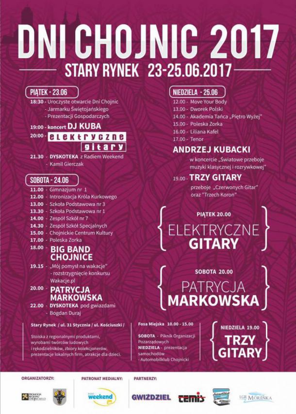 Dni Chojnic 2017: sprawdź, co się będzie działo podczas święta miasta