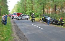 Zderzenie dwóch osobówek na trasie Czersk - Śliwice
