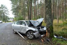 Wypadek drogowy w Olpuchu, w powiecie kościerskim (FOTO)