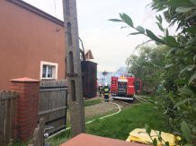 Pożar budynku gospodarczego w Skorzewie koło Kościerzyny