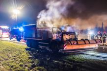 Pożar piaskarki na obwodnicy (FOTO)