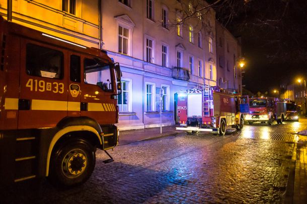 Pożar przy ul. 31 Stycznia w Chojnicach (FOTO)