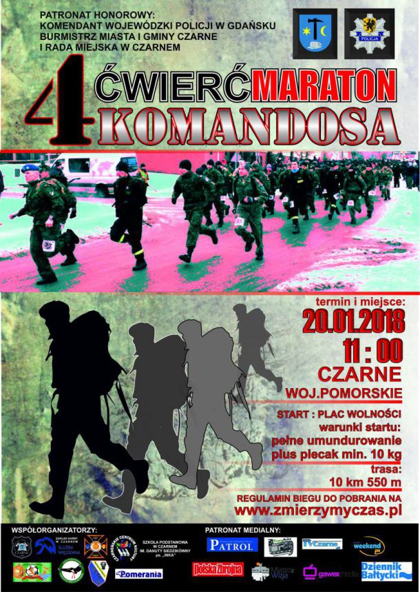Dziś o 11:00 w Czarnem rusza 4. Ćwierćmaraton Komandosa