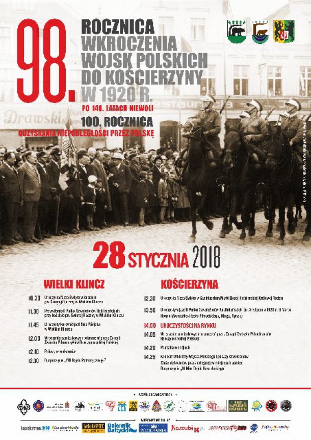 Program uroczystości z okazji 98. rocznicy wkroczenia Wojsk Polskich do Kościerzyny