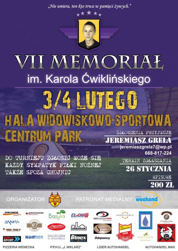 W sobotę rusza 7. Memoriał im. Karola Ćwiklińskiego