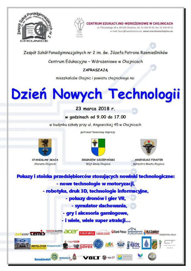 Już jutro (23.03) kolejna edycja Dnia Nowych Technologii w Chojnicach