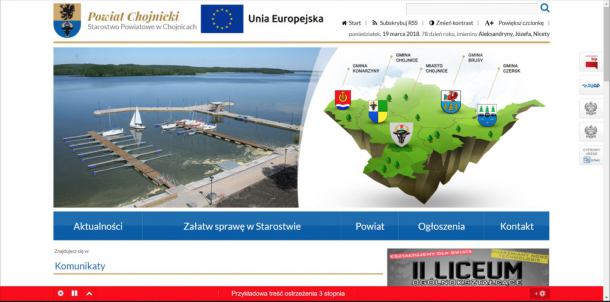 Chojnickie starostwo uruchamia Internetowy System Ostrzegania Powiatu Chojnickiego