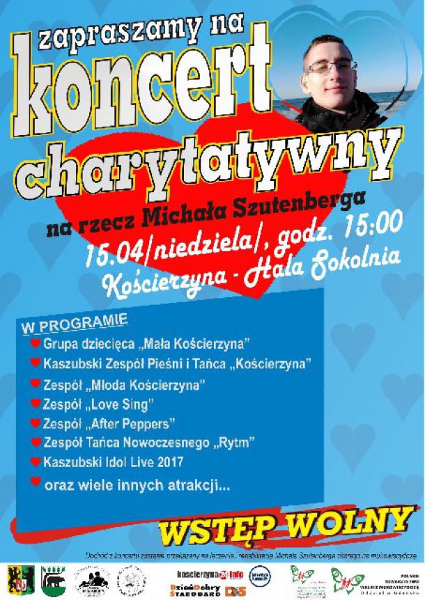 W Kościerzynie dziś (15.04) koncert charytatywny na rzecz chorego Michała